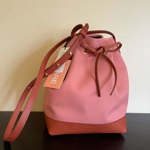 Mansur Gavriel NWT leather/canvas pink picket bag